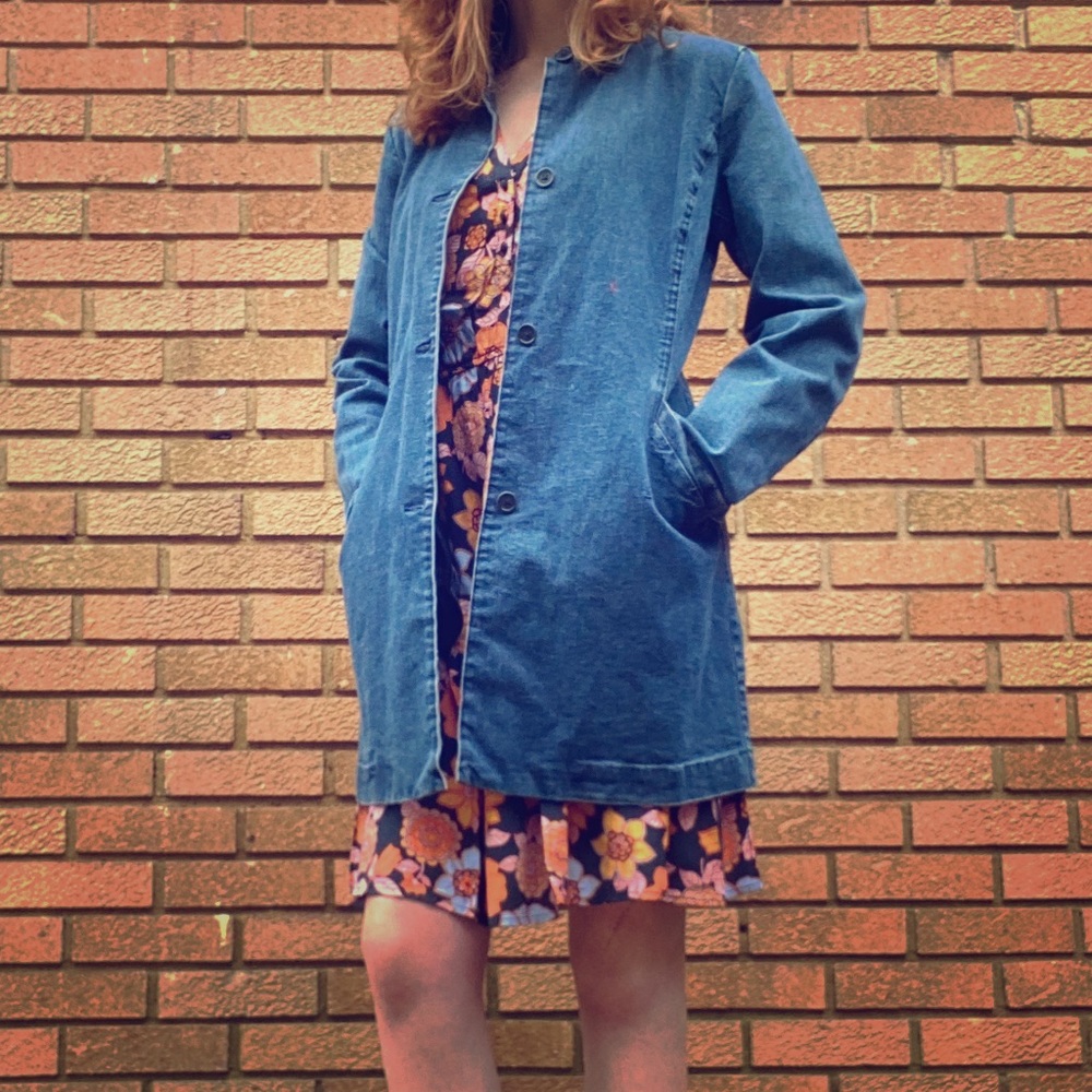Versatile Façonnable denim coat w/a little stretch